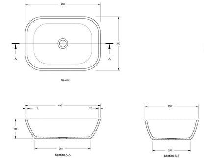 Maldon 49x35 TitanCast Basin -   Gloss White