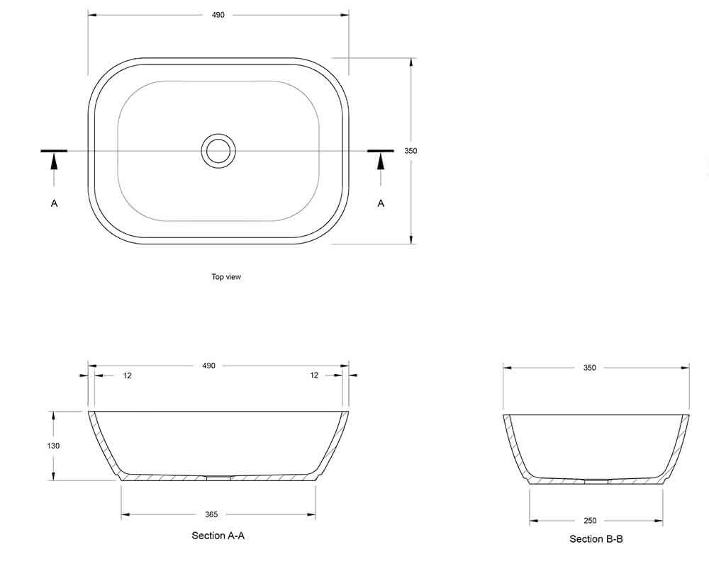 Maldon 49x35 TitanCast Basin - Satin Silk White