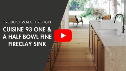 Cuisine 93 x 48 1 and 1/2 Bowl Inset / Undermount Fine Fireclay Gloss White Sink