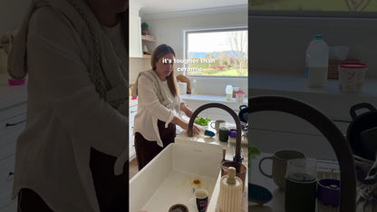 KIT - Chester 80 x 50 Double Flat Fine Fireclay Farmhouse Butler Sink - With Overflow, No tap hole