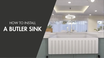 KIT - Chester 80 x 50 Double Flat Fine Fireclay Farmhouse Butler Sink - With Overflow, one tap hole