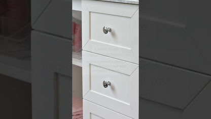 Coventry 150x55 Double Bowl White Vanity with Marble Top & Under Counter Basins - 1TH