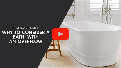 Cambridge 156 TitanCast Bath with Overflow - Gloss White