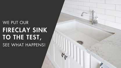 KIT - Novi 85x46 Fireclay Butler Sink â€“ Matte Black With Overflow Incl. Waste