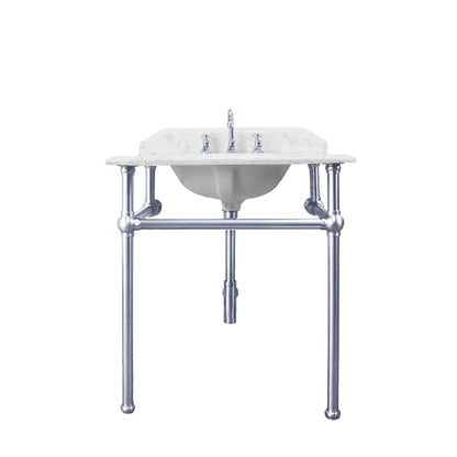 Mayer Chrome Basin Stand With 75x55 Marble Top - 1TH