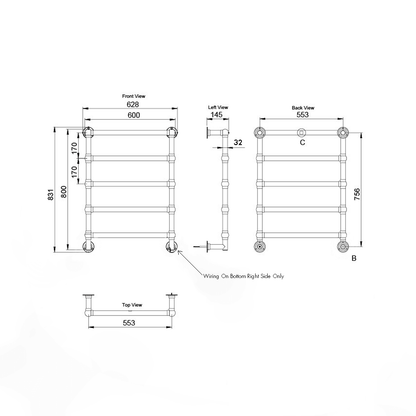 Mayer Heated Towel Rail â€“ Brushed Brass