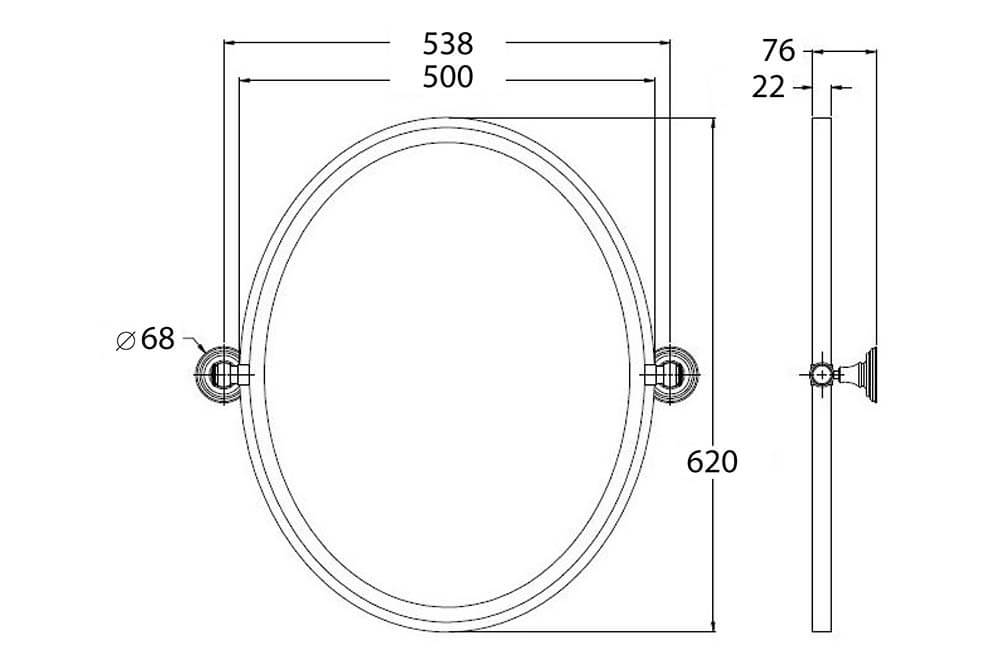 Mayer Oval Mirror - Chrome