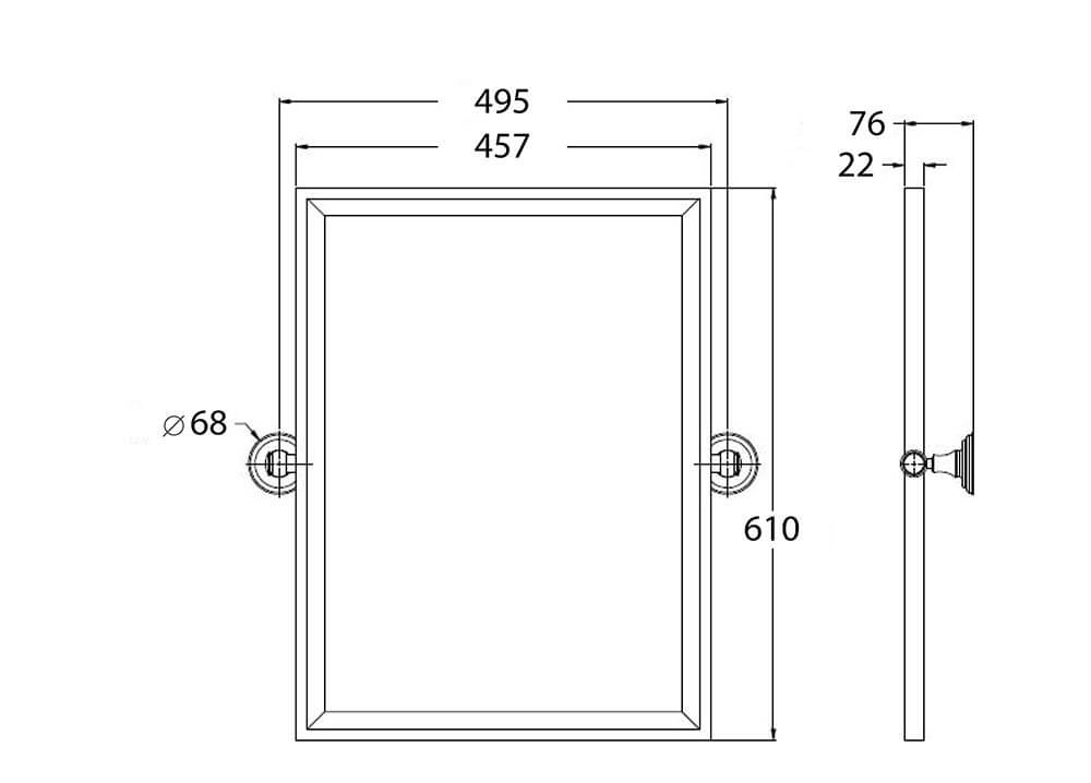 Mayer Rectangle Mirror - Brushed Brass