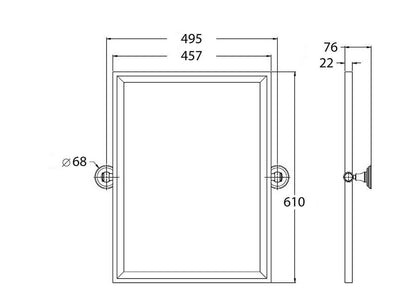 Mayer Rectangle Mirror - Brushed Brass
