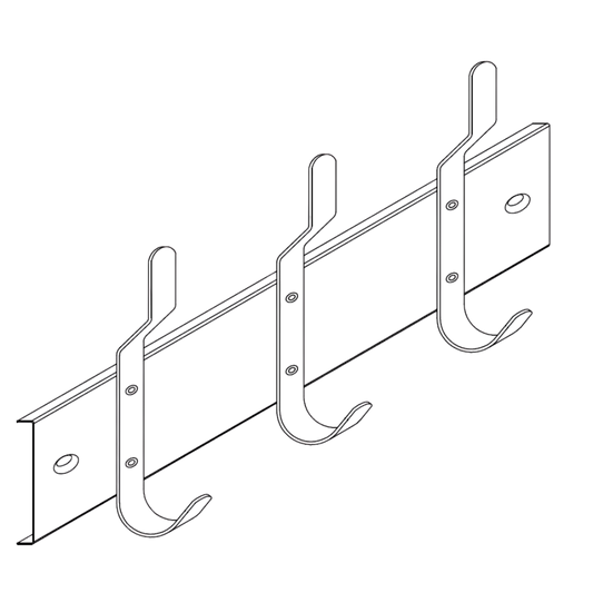 Utility 3 Hook Strip 660mm SS