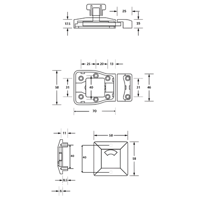 Moda Series Slide Lock and Indicator Set - Designer Black - With Screw Fixings