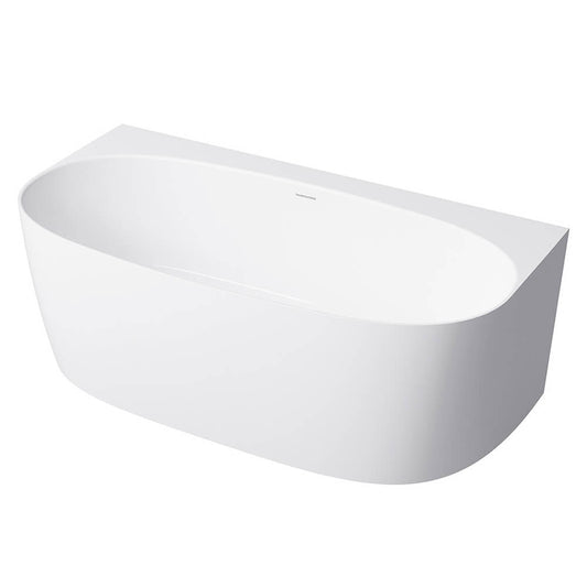 Narva 158 x 86 MagnaCast Back To Wall Bath â€“ Gloss White No Overflow