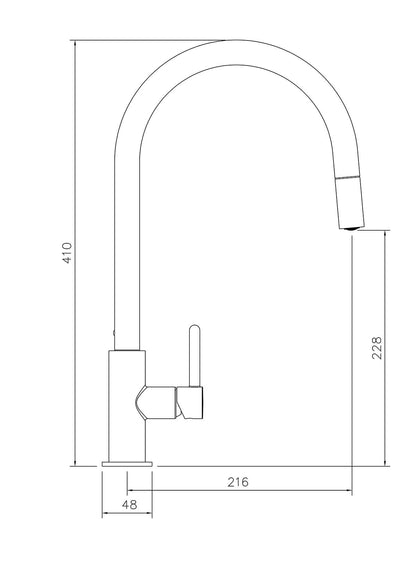 Naples Pull Out Sink Mixer - Chrome