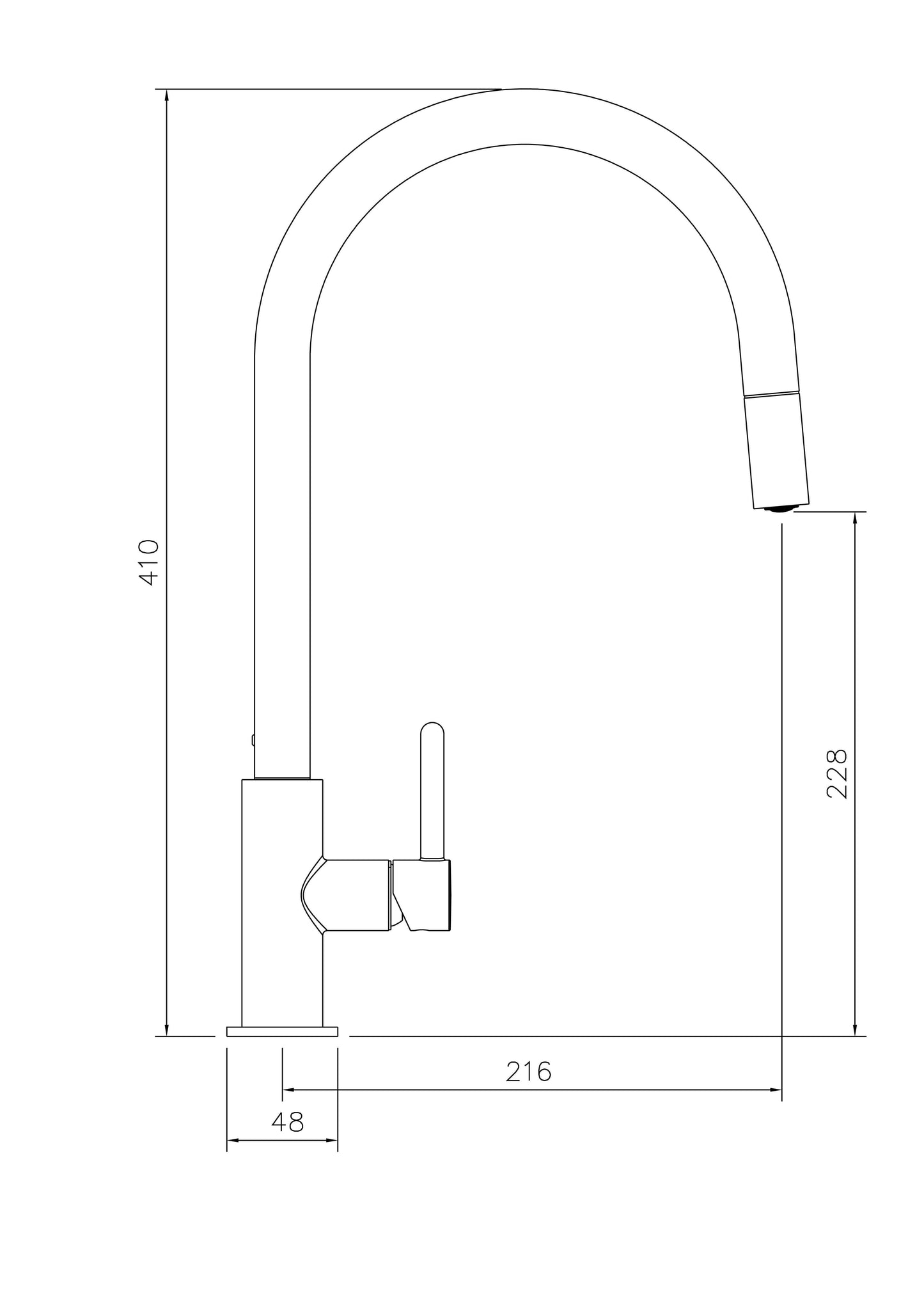 Naples Pull Out Sink Mixer - English Bronze