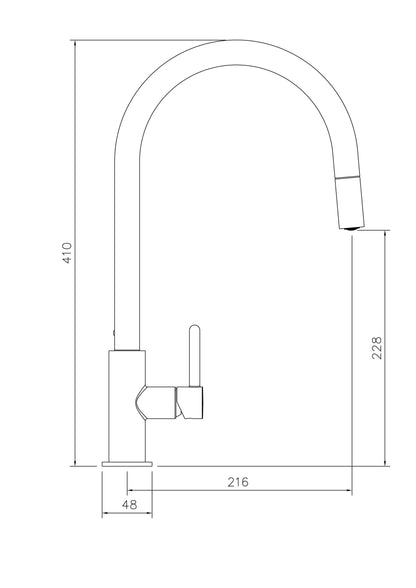 Naples Pull Out Sink Mixer - English Bronze