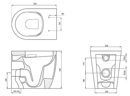 Narva Rimless Floor Pan with Thick Seat & Pan Bend
