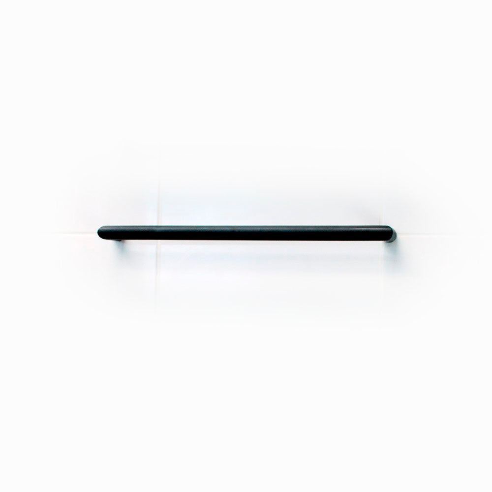 Radiant Matt Black 650mm NON-HEATED Round Single Bar Towel Rail