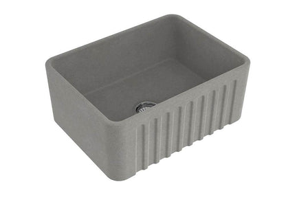 KIT - Novi 60x46 Fireclay Butler Sink â€“ Concrete Look With Overflow Incl. Waste