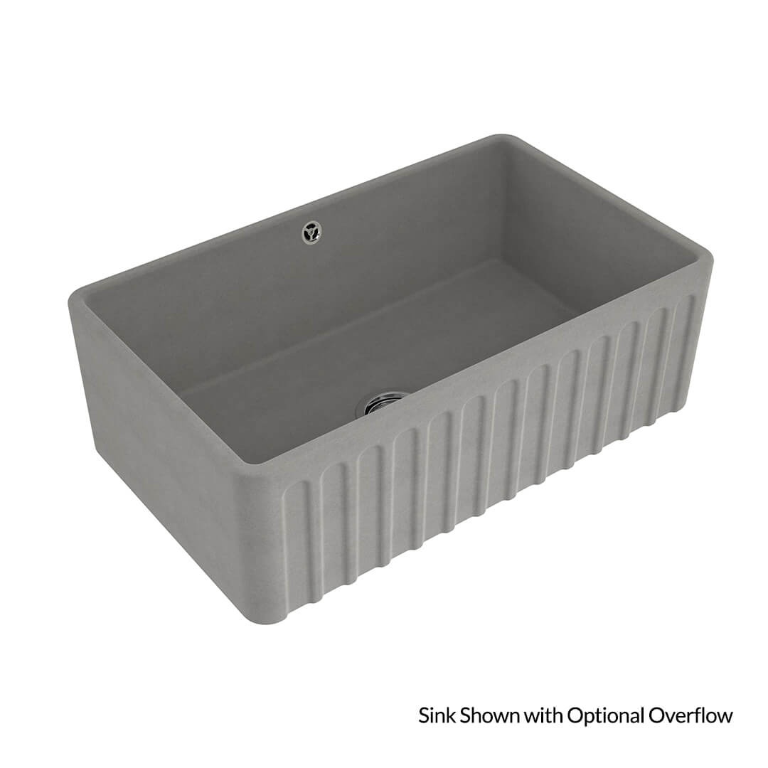 Novi 75x46 Fireclay Butler Sink - Concrete Look