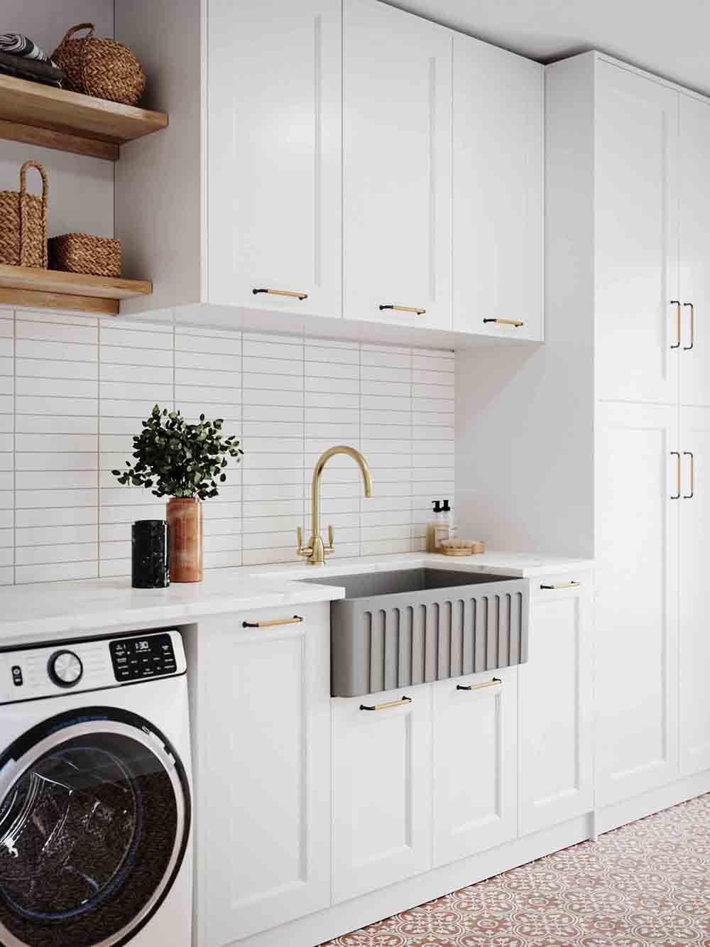 Novi 75x46 Fireclay Butler Sink - Concrete Look