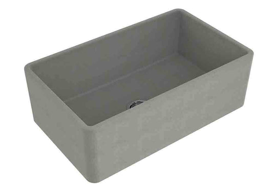KIT - Novi 75x46 Fireclay Butler Sink - Concrete Look With Overflow Incl. Waste