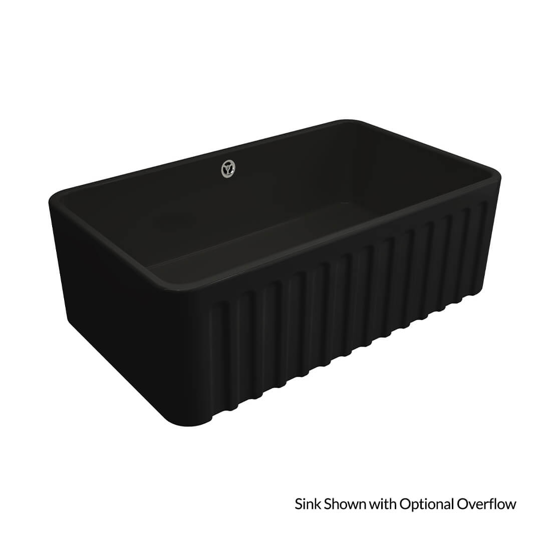 Novi 75x46 Fireclay Butler Sink - Matte Black