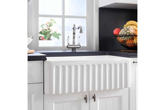 Novi 75x46 Fireclay Butler Sink - Gloss White