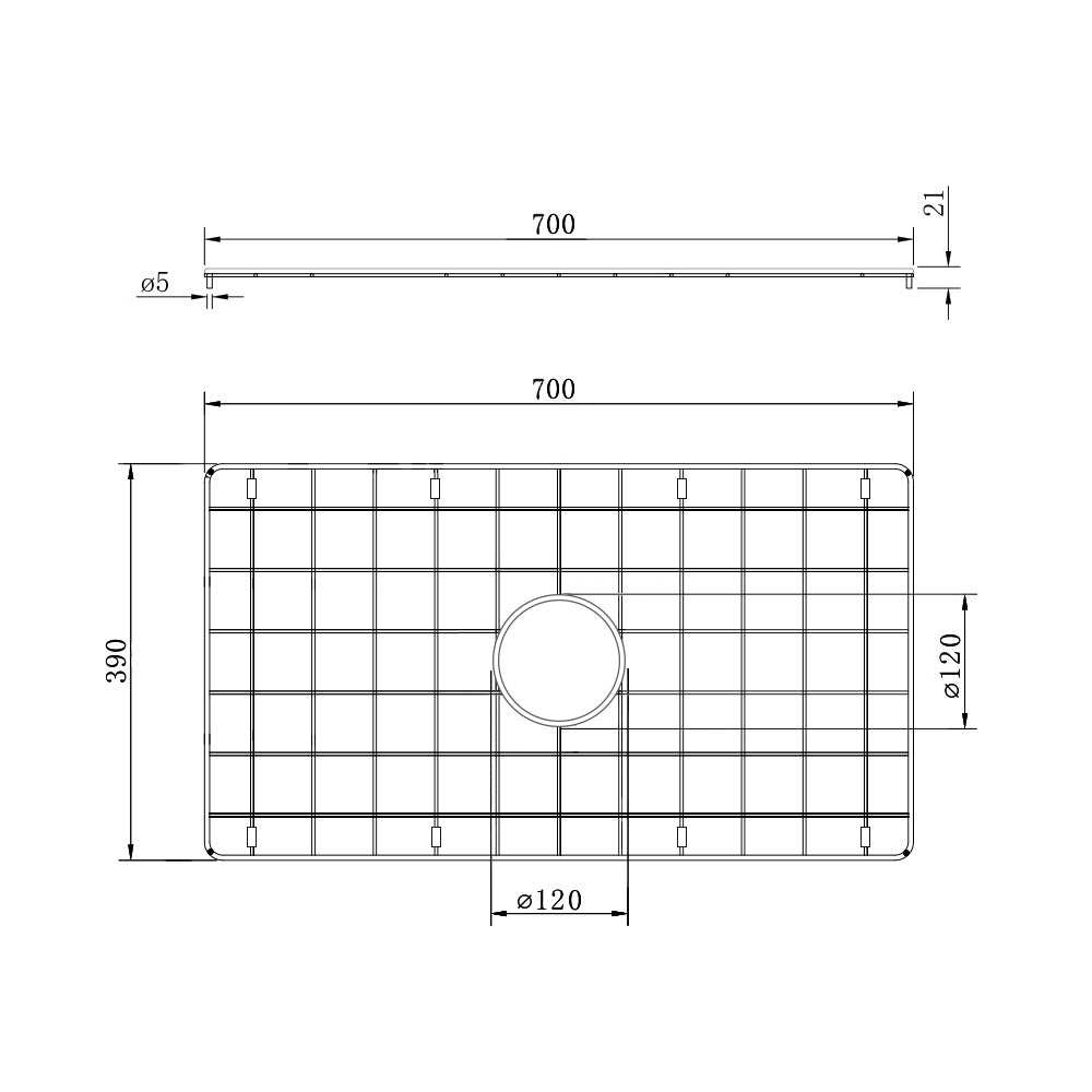 Novi 75x46 Stainless Steel Grid