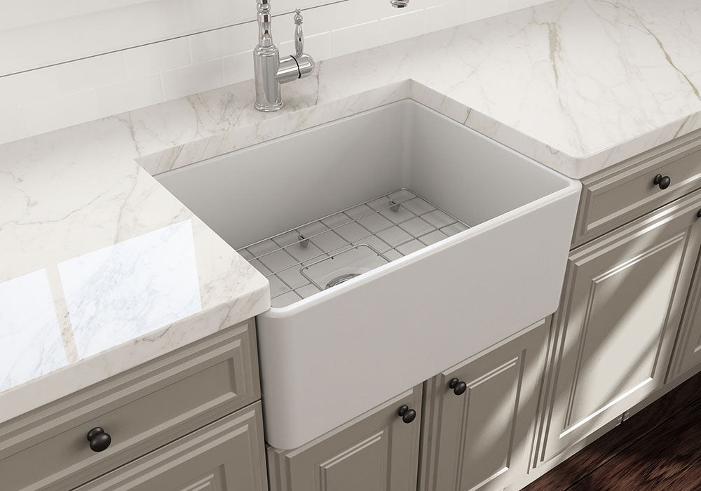 KIT - Novi 60x46 Fireclay Butler Sink â€“ Matte White With Overflow Incl. Waste