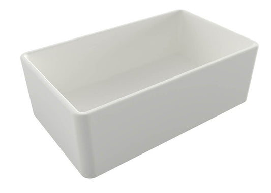 KIT - Novi 75x46 Fireclay Butler Sink â€“ Matte White With Overflow Incl. Waste