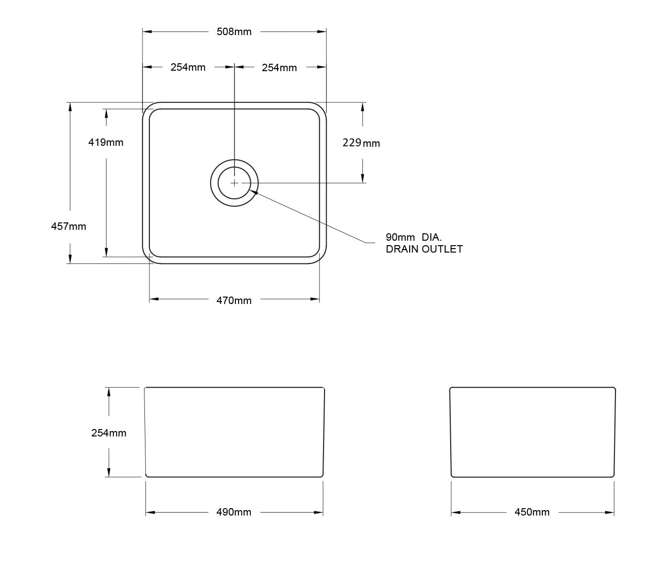 Novi 50x46 Fireclay Butler Sink - Matte White