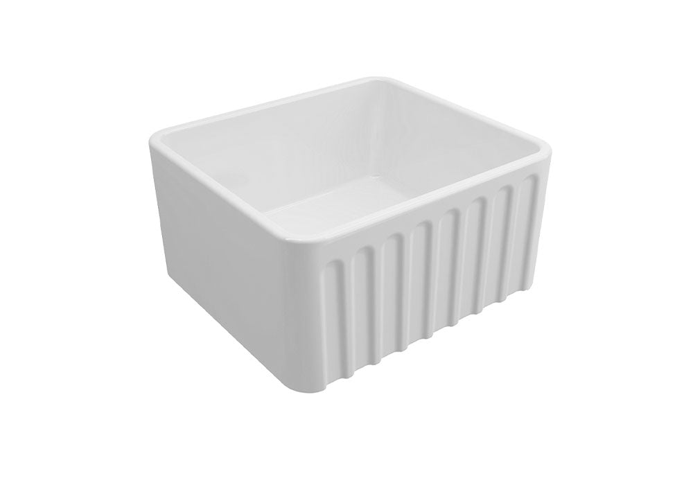 KIT - Novi 50x46 Fireclay Butler Sink â€“ Matte White With Overflow Incl. Waste