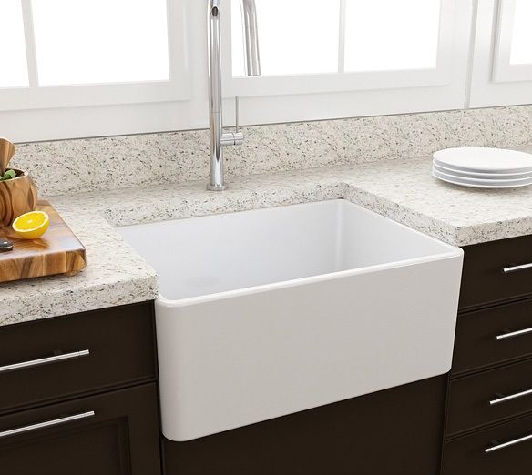 KIT - Novi 60x46 Fireclay Butler Sink â€“ Gloss White With Overflow Incl. Waste