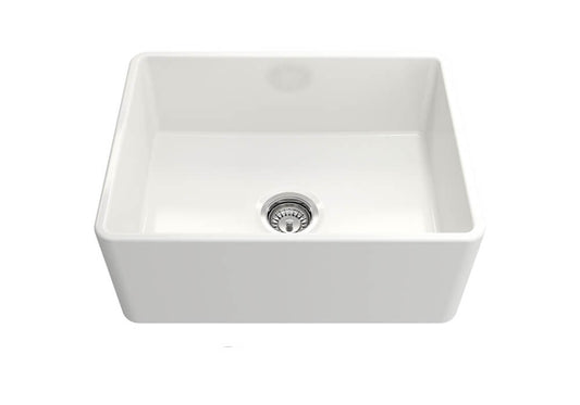 KIT - Novi 60x46 Fireclay Butler Sink â€“ Gloss White With Overflow Incl. Waste