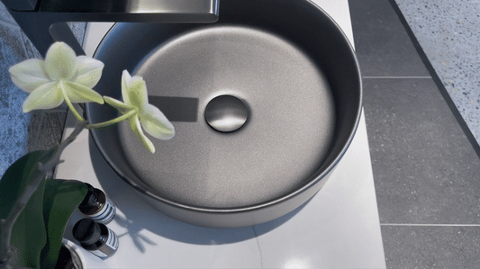Radius Round 360x360x115 Gun Metal Basin