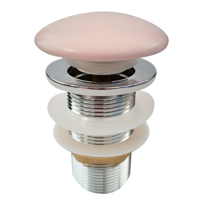 Ceramic Pop Up Waste - Non Overflow - Matte Pink