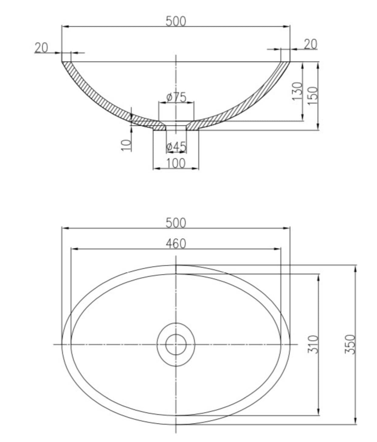 500mm Pietra Bianca - Pearl Above Counter Basins