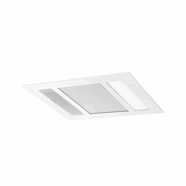 Phoenix Mini 1000w Halogen 3 in 1 Bathroom Heater & High Extraction Exhaust Fan with Tricolour LED Light Panel - White