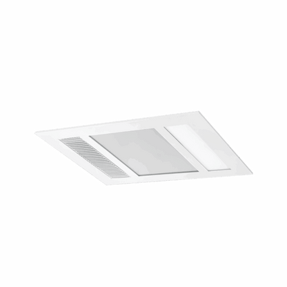 Phoenix Mini 1000w Halogen 3 in 1 Bathroom Heater & High Extraction Exhaust Fan with Tricolour LED Light Panel - White