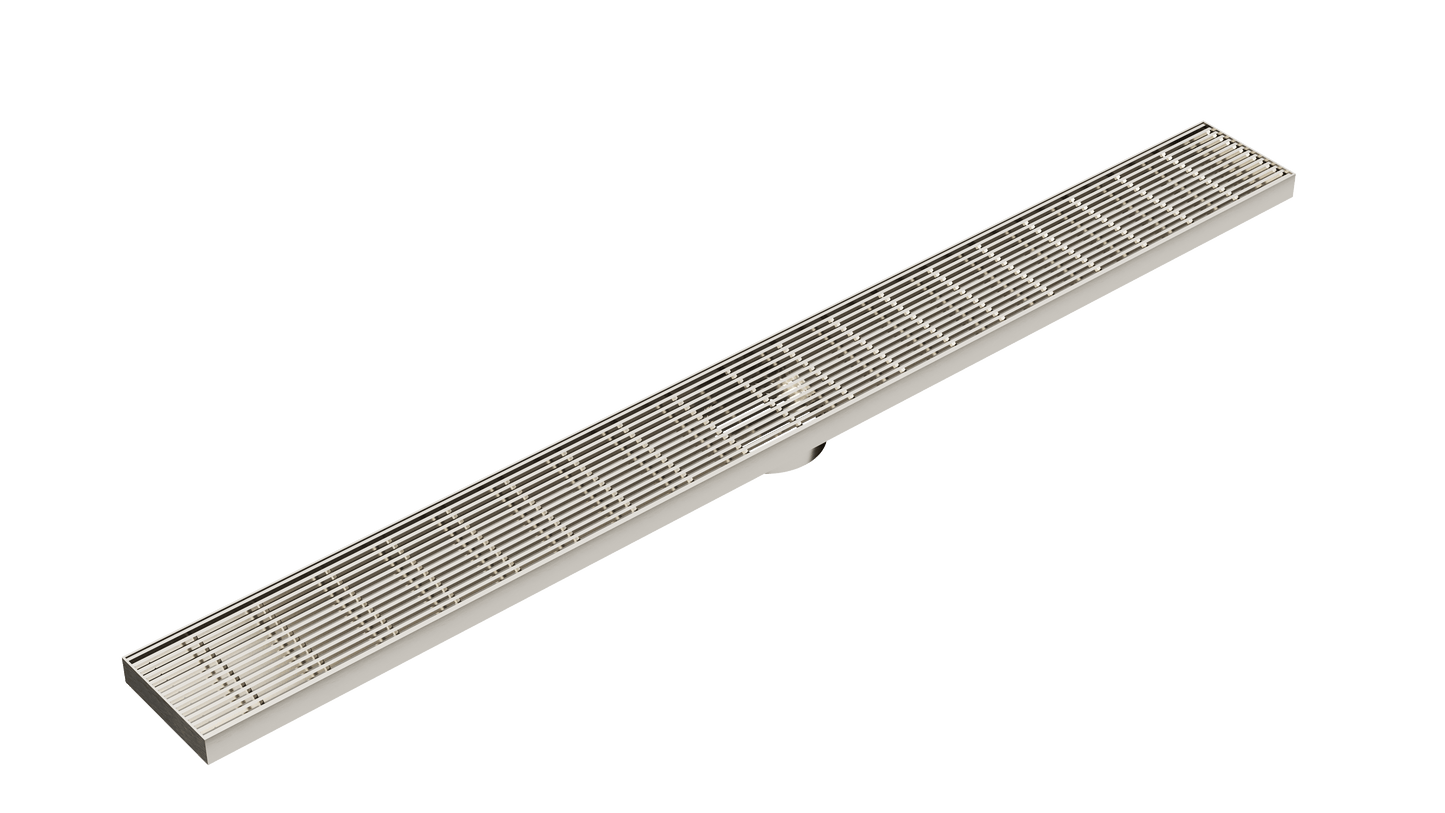 Ezyflow 1000mm Heelguard Linear Waste DN89 - Brushed Nickel