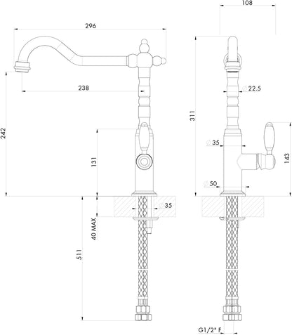 Providence Single Sink Mixer - Brushed Nickel