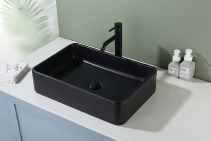 600mmx400mm  Above Counter Basin Quartz - Matte Black