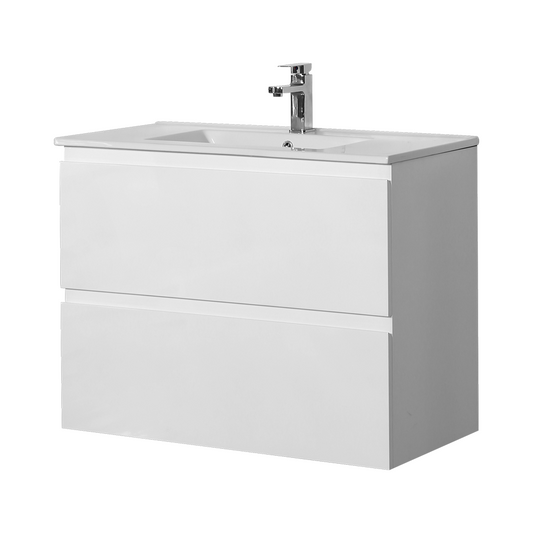900mm Riva Wall Hung Vanity PVC Cabinet Only - Gloss White