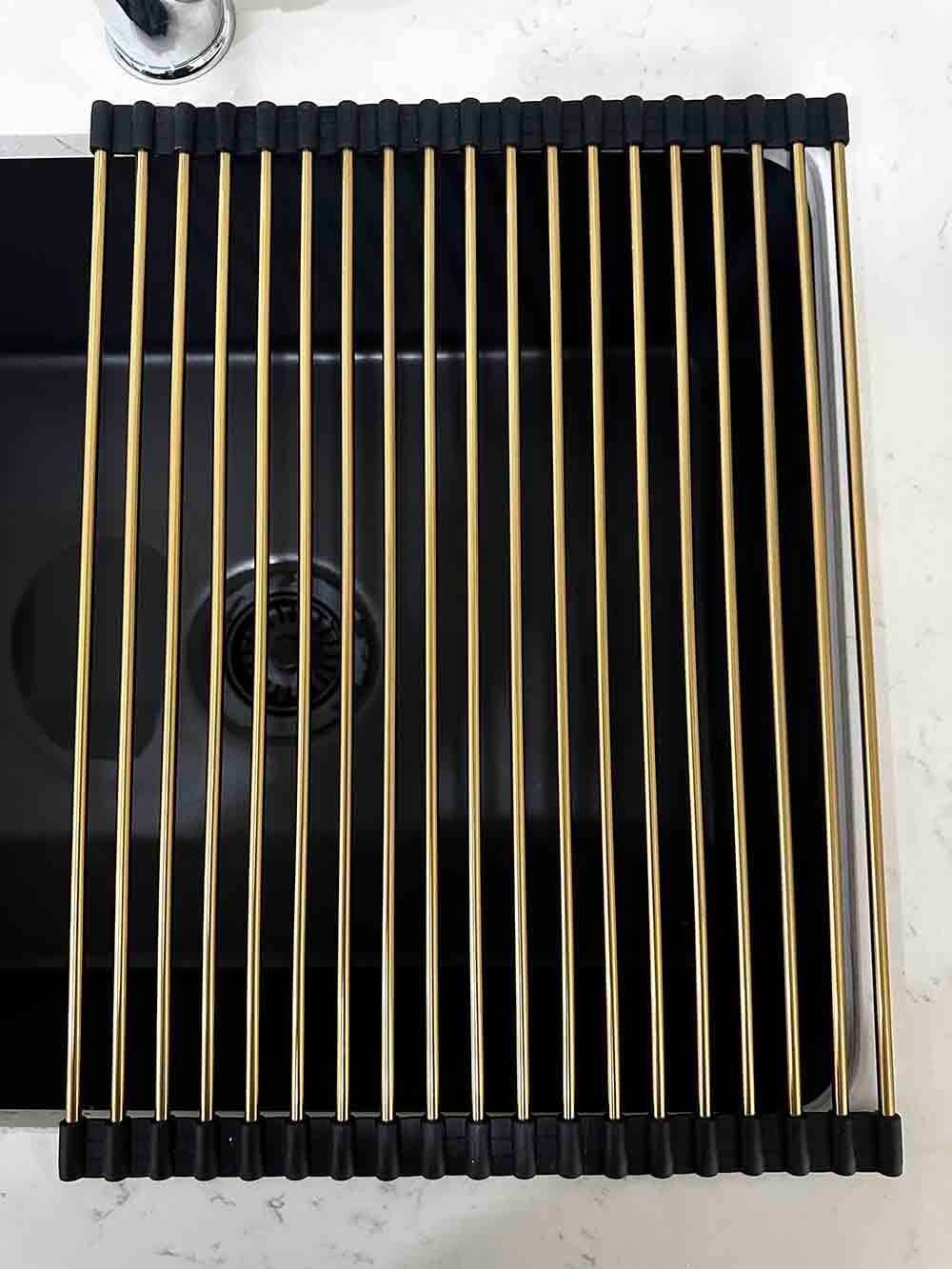 43x32 Sink Roller Mat Drainer â€“ Brushed Brass