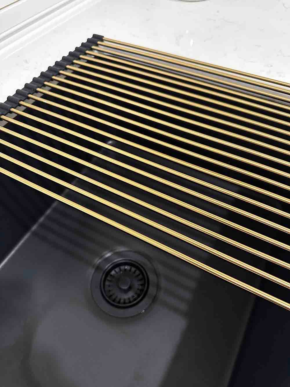 43x32 Sink Roller Mat Drainer â€“ Brushed Brass
