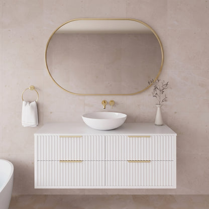 1200mm Rome Wall Hung Vanity PVC - Cabinet Only - Single Bowl - Matte White