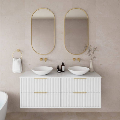 1200mm Rome Wall Hung PVC
  Vanity Cabinet - Double Bowl - Matte White - RPM1220W-MW