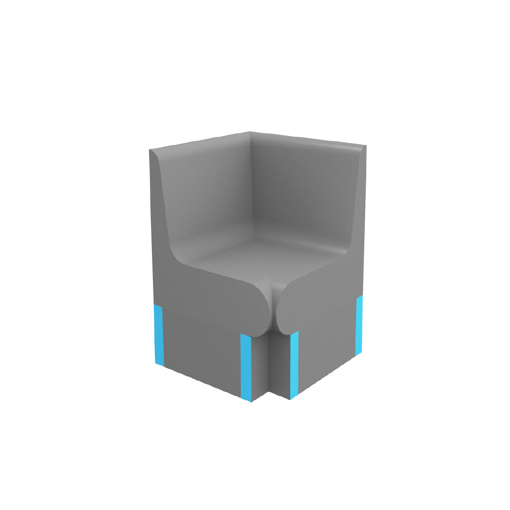Radiant Pack of 1 - Thermasheet curved corner shower seat with back 600 x 600 x 870 mm
