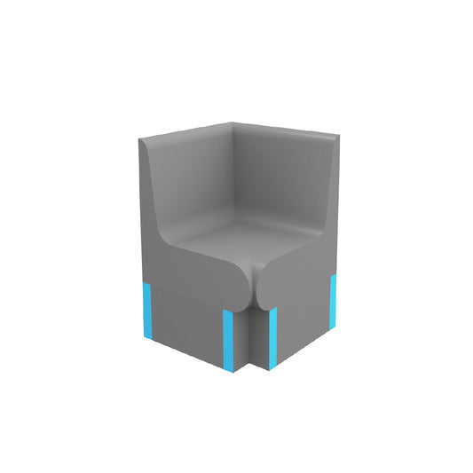 Radiant Pack of 1 - Thermasheet curved corner shower seat with back 600 x 600 x 870 mm