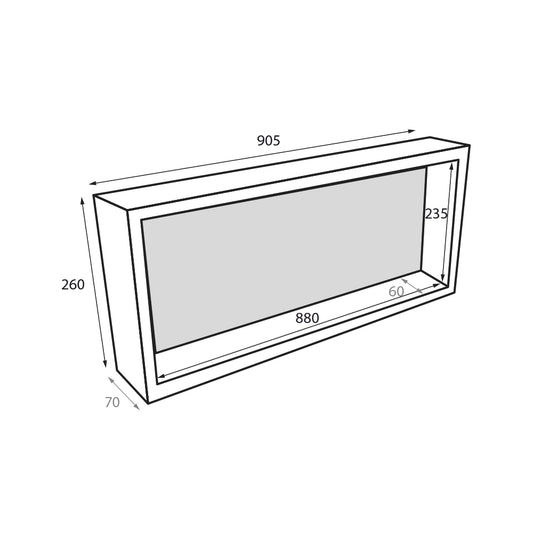 Radiant Thermaniche wall niche 260 x 905 x 70 mm